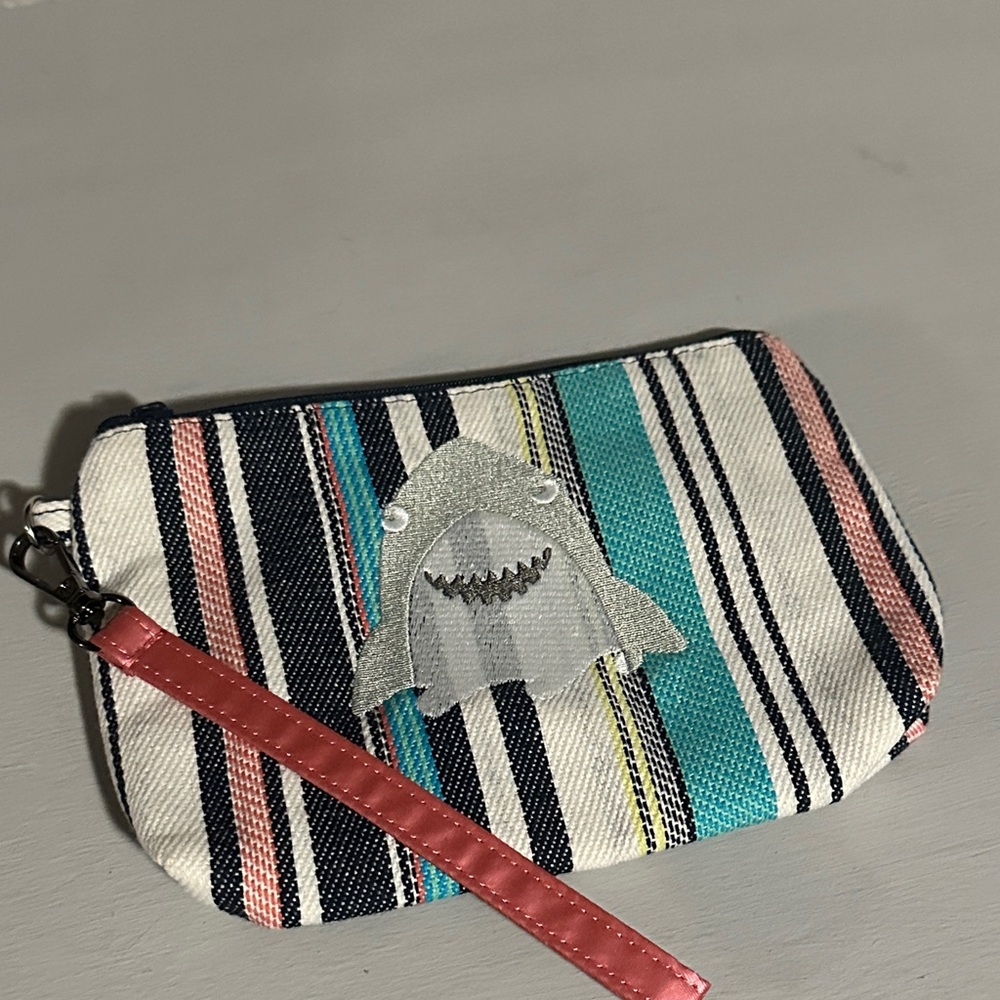 Thirty-One - Zipper Pouch - Shark Embroidered